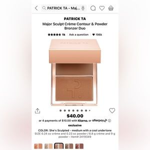 Patrick Ta Major Sculpt Creme Contour & Powder Bronzer Duo